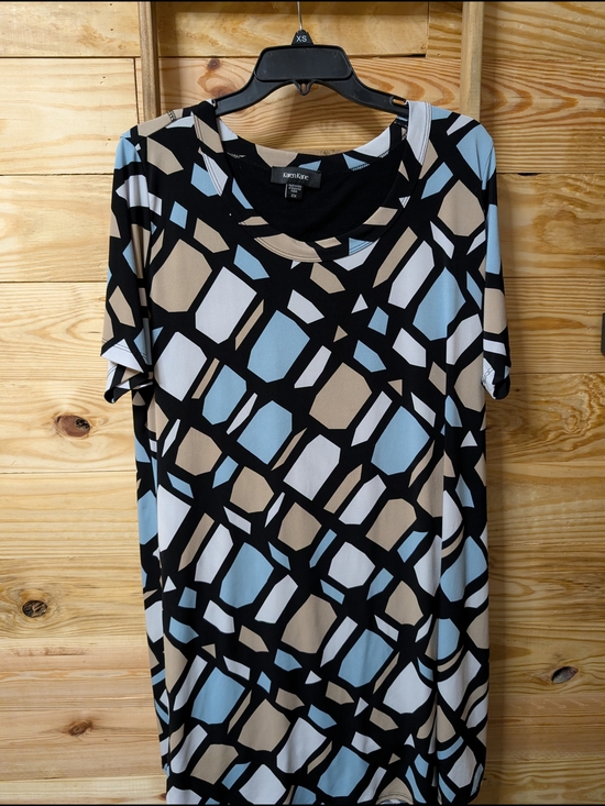 Karen Kane Dresses & Skirts - Karen Kane Black, Light Blue & Tan Geometric Midi Dress